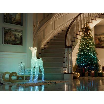 Twinkly - Rena de Natal LED RGBW com dimmer para exterior REINGEERS 200xLED IP44 Wi-Fi