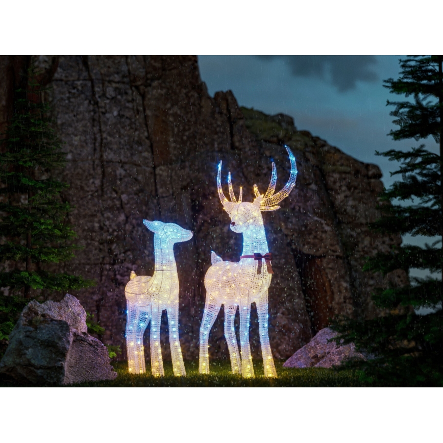 Twinkly - Rena de Natal LED RGBW com dimmer para exterior REINGEERS 200xLED IP44 Wi-Fi