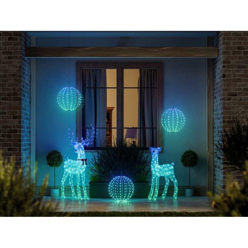 Twinkly - Rena de Natal LED RGBW com dimmer para exterior REINGEERS 200xLED IP44 Wi-Fi