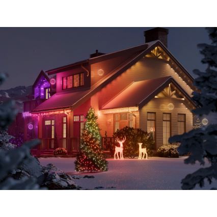 Twinkly - Rena de Natal LED RGBW com dimmer para exterior REINGEERS 200xLED IP44 Wi-Fi