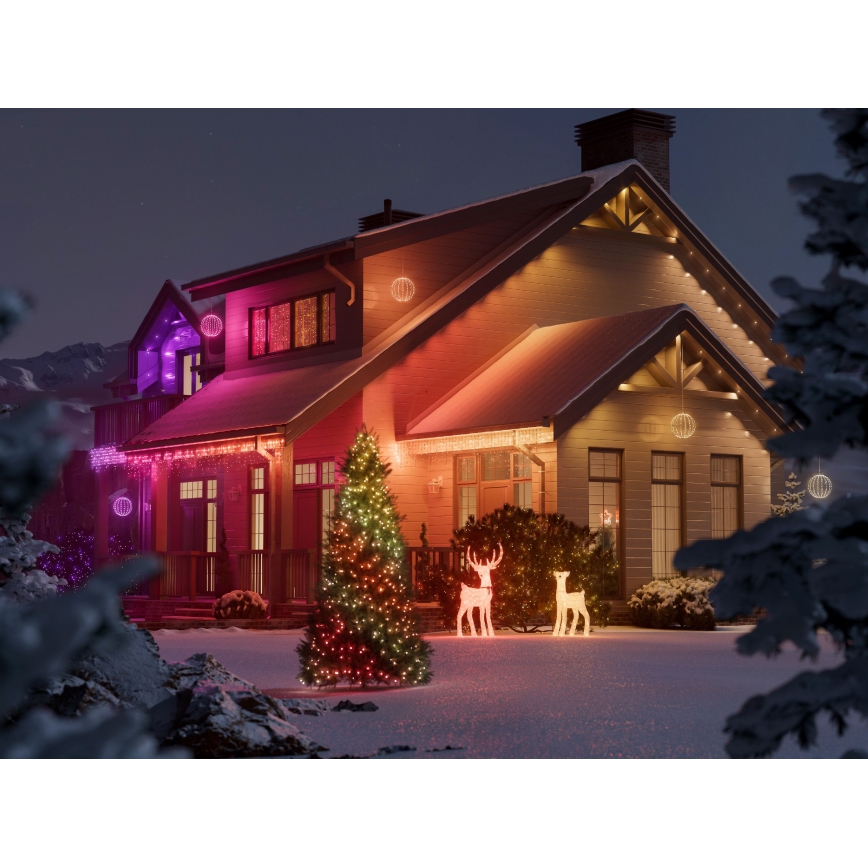 Twinkly - Rena de Natal LED RGBW com dimmer para exterior REINGEERS 200xLED IP44 Wi-Fi