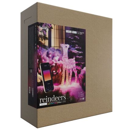 Twinkly - Rena de Natal LED RGBW com dimmer para exterior REINGEERS 200xLED IP44 Wi-Fi