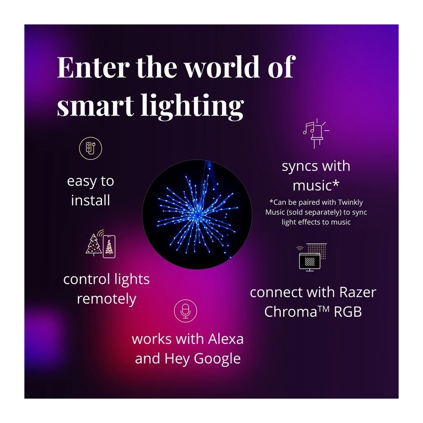 Twinkly - LED RGB Regulação exterior poinsétia SPRITZER 200xLED IP44 Wi-Fi