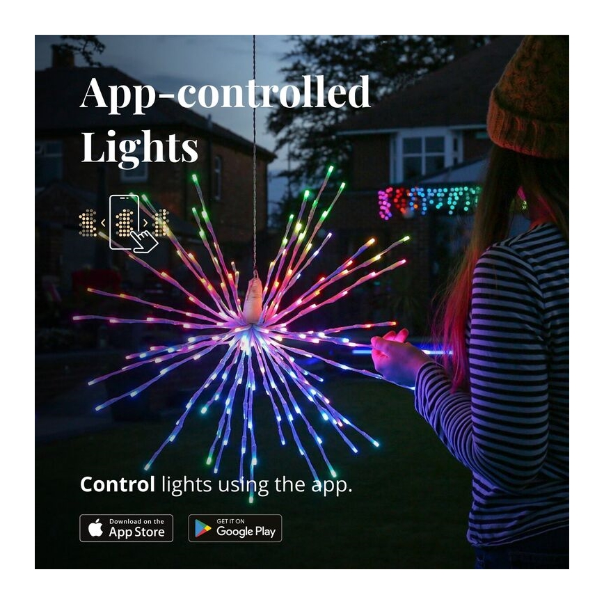 Twinkly - LED RGB Regulação exterior poinsétia SPRITZER 200xLED IP44 Wi-Fi