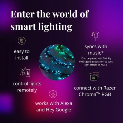 Twinkly - Corrente de Natal exterior regulável RGBW LED CLUSTER 400xLED 9,5m IP44 Wi-Fi
