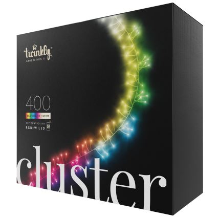Twinkly - Corrente de Natal exterior regulável RGBW LED CLUSTER 400xLED 9,5m IP44 Wi-Fi