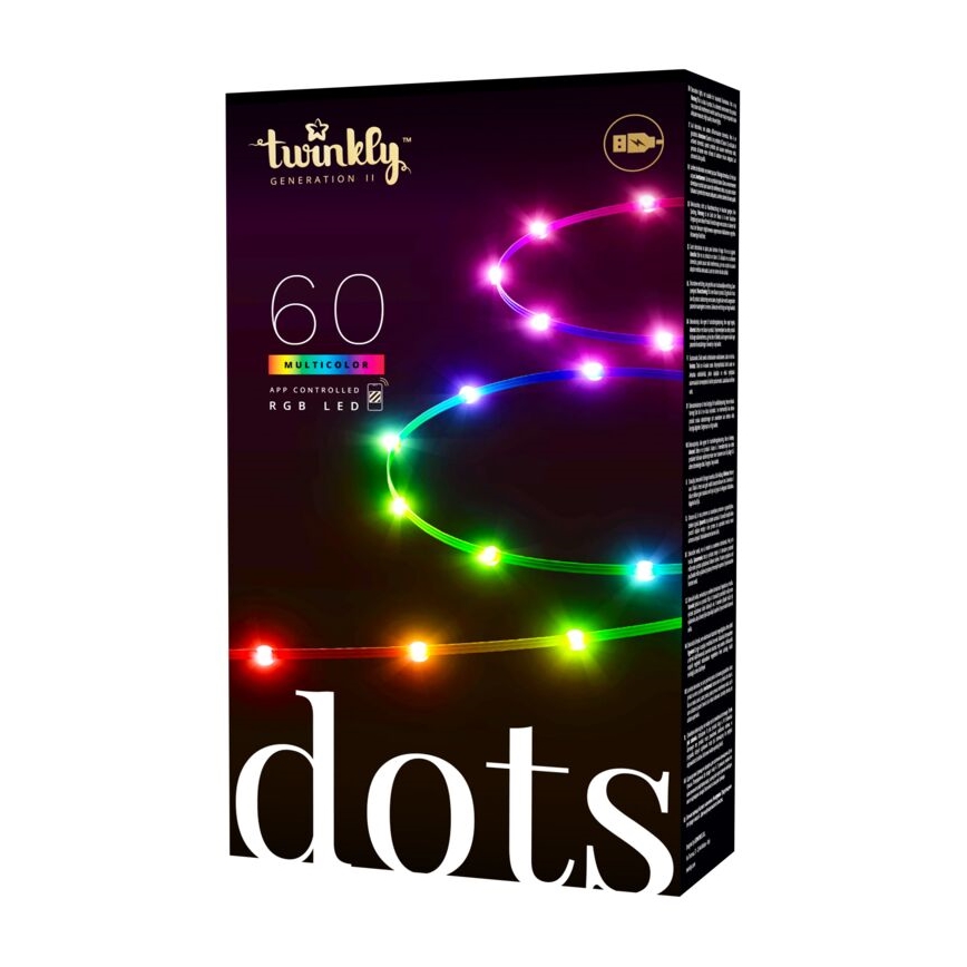 Twinkly - LED RGB Tira com regulação DOTS 60xLED 3 m Wi-Fi USB