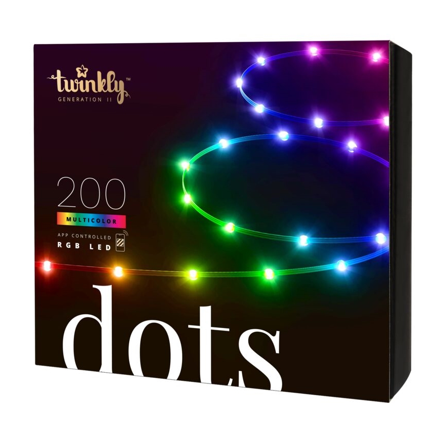 Twinkly - LED RGB Exterior regulação tira DOTS 200xLED 10 m IP44 WiFi
