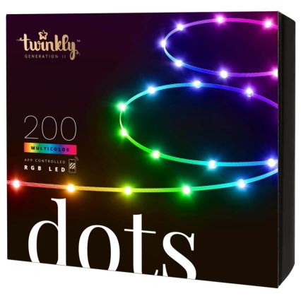 Twinkly - LED RGB Exterior regulação tira DOTS 200xLED 10 m IP44 Wi-Fi