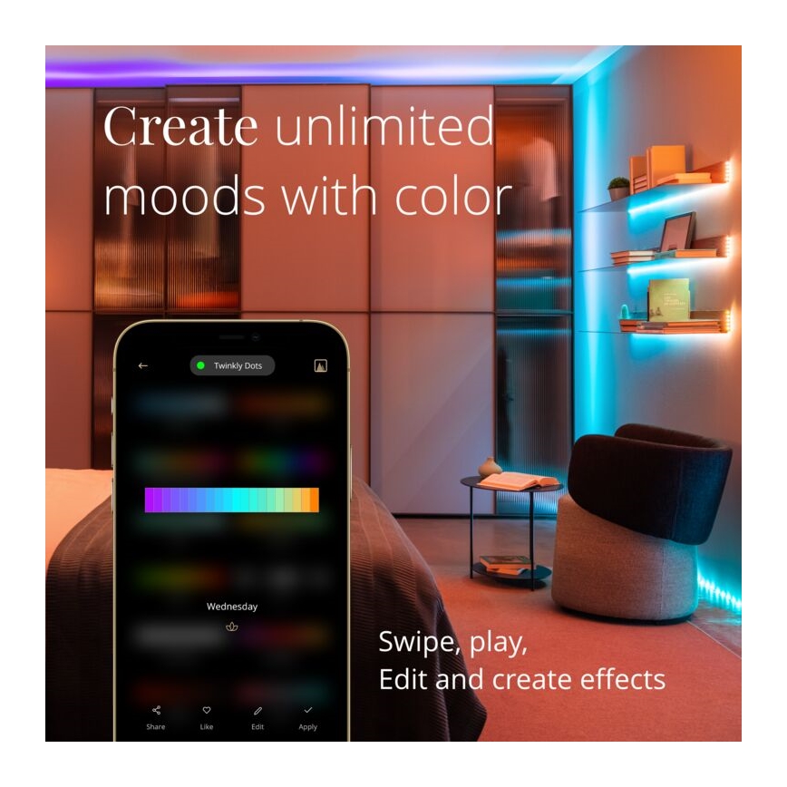 Twinkly - LED RGB Exterior regulação tira DOTS 400xLED 20 m IP44 Wi-Fi