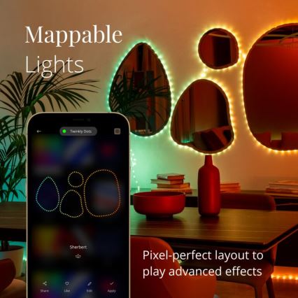 Twinkly - LED RGB Exterior regulação tira DOTS 400xLED 20 m IP44 Wi-Fi