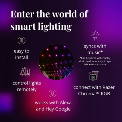 Twinkly - LED RGB Regulação exterior corrente decorativa FESTOON 20xLED 14m IP44 Wi-Fi