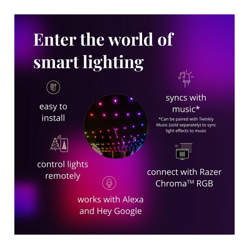 Twinkly - LED RGB Regulação exterior corrente decorativa FESTOON 20xLED 14m IP44 Wi-Fi