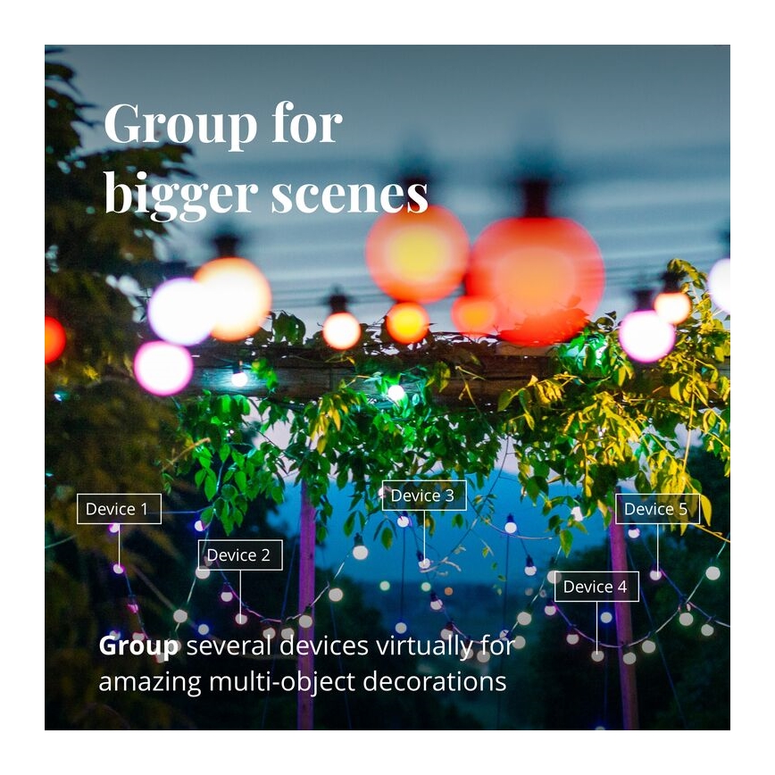 Twinkly - LED RGB Regulação exterior corrente decorativa FESTOON 20xLED 14m IP44 Wi-Fi