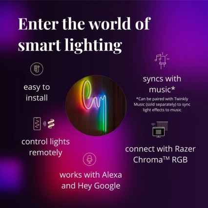 Twinkly - LED RGB Tira com regulação FLEX 200xLED 2 m Wi-Fi