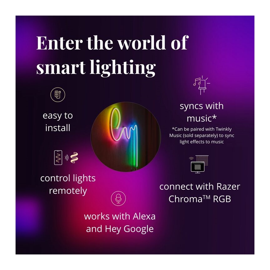 Twinkly - LED RGB Tira com regulação FLEX 200xLED 2 m Wi-Fi