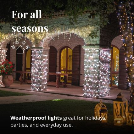 Twinkly - LED Regulação exterior Cortina de Natal ICICLE 190xLED 11,5m IP44 Wi-Fi