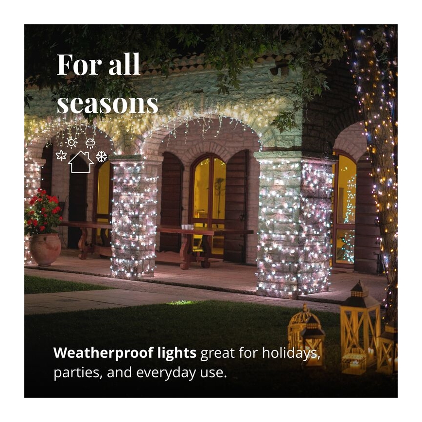 Twinkly - LED Regulação exterior Cortina de Natal ICICLE 190xLED 11,5m IP44 Wi-Fi