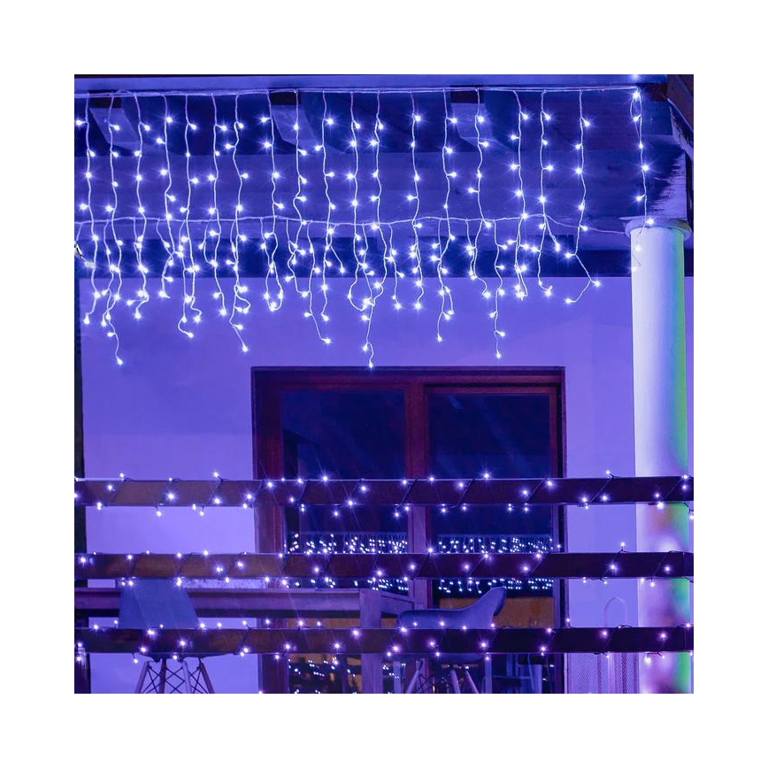 Twinkly - LED RGBW Regulação exterior Cortina de Natal ICICLE 190xLED 11,5m IP44 Wi-Fi