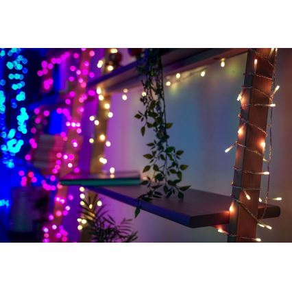 Twinkly - LED RGBW Regulação exterior Cortina de Natal ICICLE 190xLED 11,5m IP44 Wi-Fi