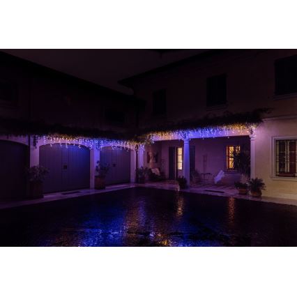Twinkly - LED RGBW Regulação exterior Cortina de Natal ICICLE 190xLED 11,5m IP44 Wi-Fi