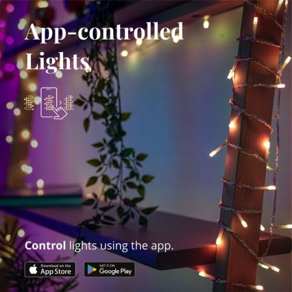 Twinkly - LED RGBW Regulação exterior Cortina de Natal ICICLE 190xLED 11,5m IP44 Wi-Fi