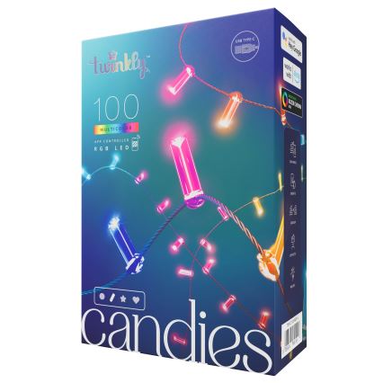 Twinkly - LED RGB Regulação Corrente de Natal 100xLED 8 m USB Wi-Fi