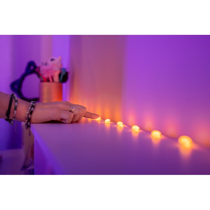 Twinkly - LED RGB Regulação Corrente de Natal CANDIES 100xLED 8 m USB Wi-Fi
