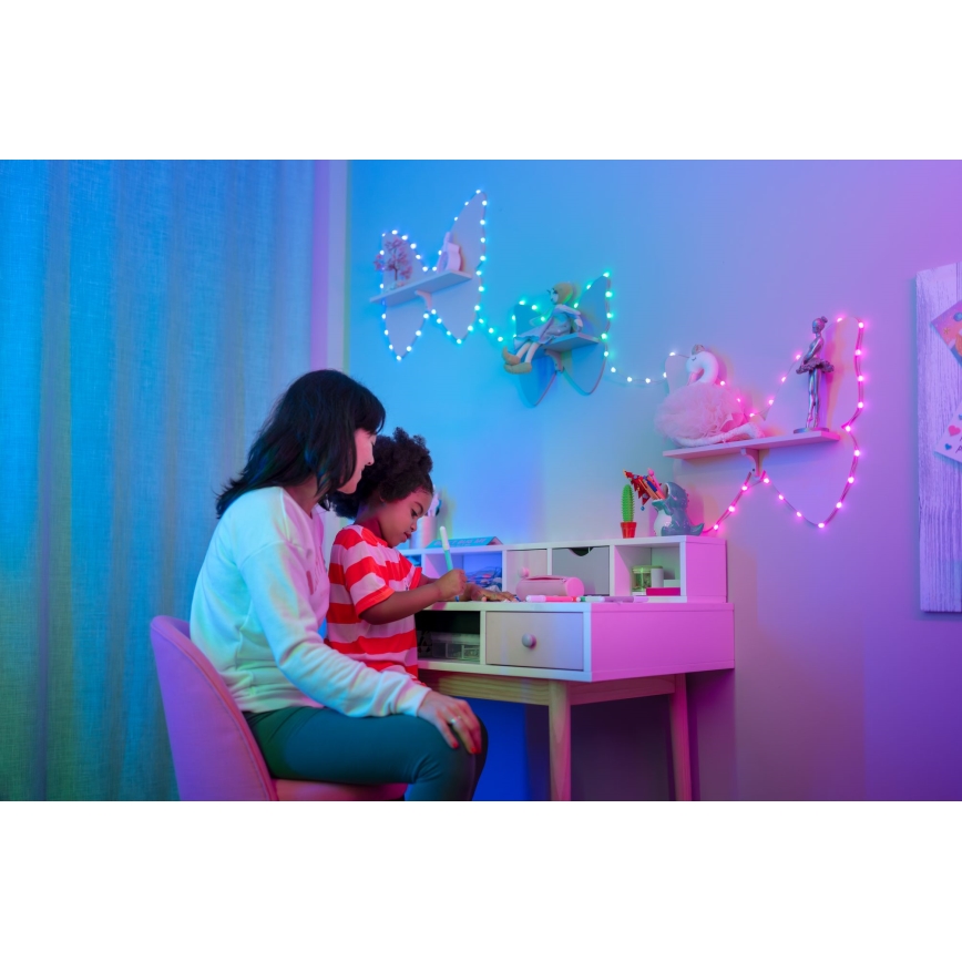 Twinkly - LED RGB Regulação Corrente de Natal CANDIES 200xLED 14 m USB Wi-Fi