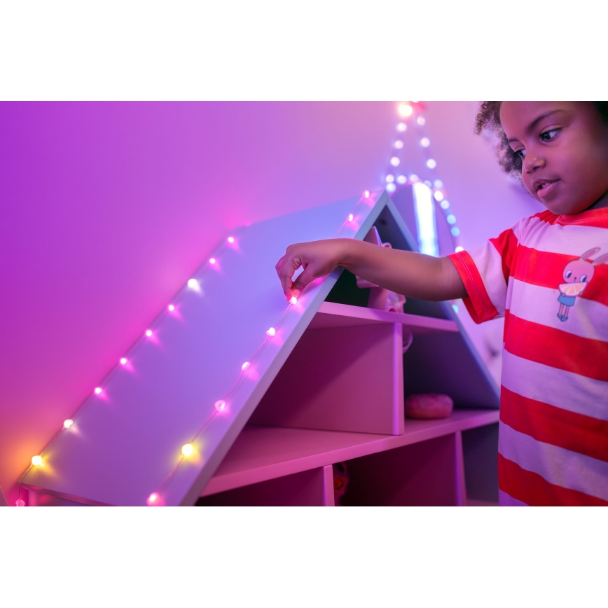 Twinkly - LED RGB Regulação Corrente de Natal CANDIES 200xLED 14 m USB Wi-Fi