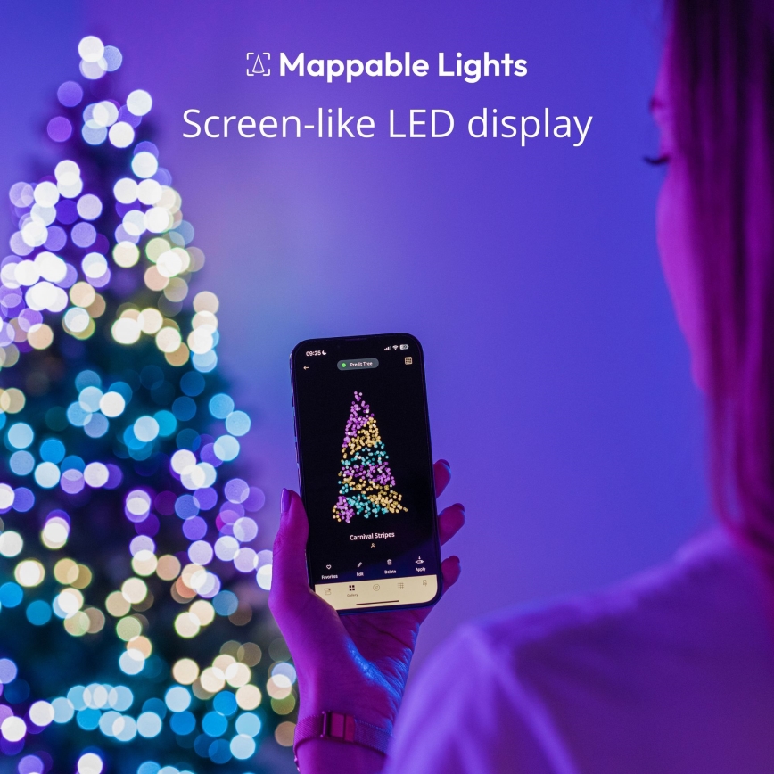 Twinkly - Corrente de Natal LED RGB regulável CANDIES 100xLED 8 m USB Wi-Fi