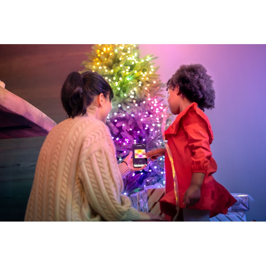 Twinkly - LED RGB Regulação Corrente de Natal CANDIES 100xLED 8 m USB Wi-Fi