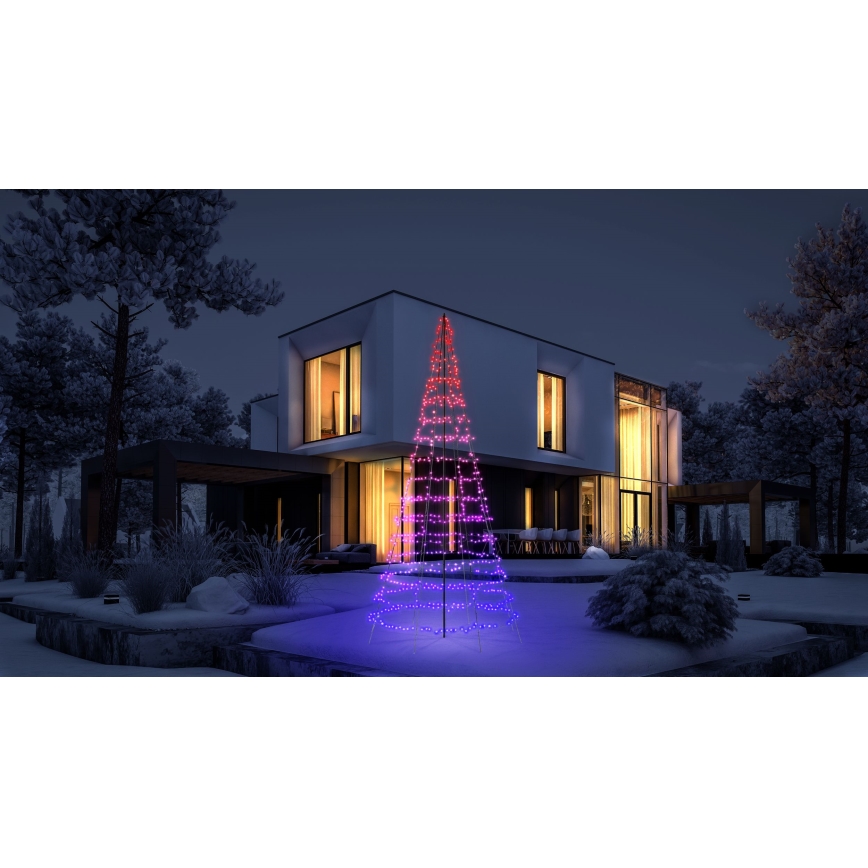 Twinkly - LED RGBW Árvore de Natal para exterior dimerizável LIGHT TREE 1000 LEDs 6 m IP44 Wi-Fi