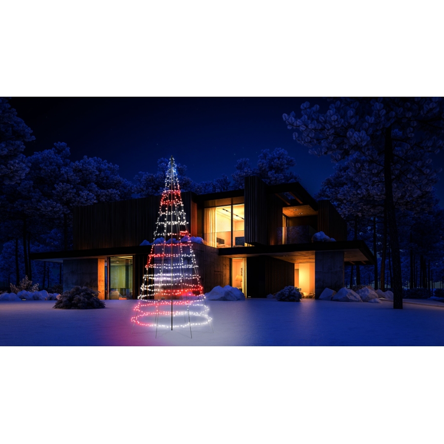 Twinkly - LED RGBW Árvore de Natal para exterior dimerizável LIGHT TREE 1000 LEDs 6 m IP44 Wi-Fi