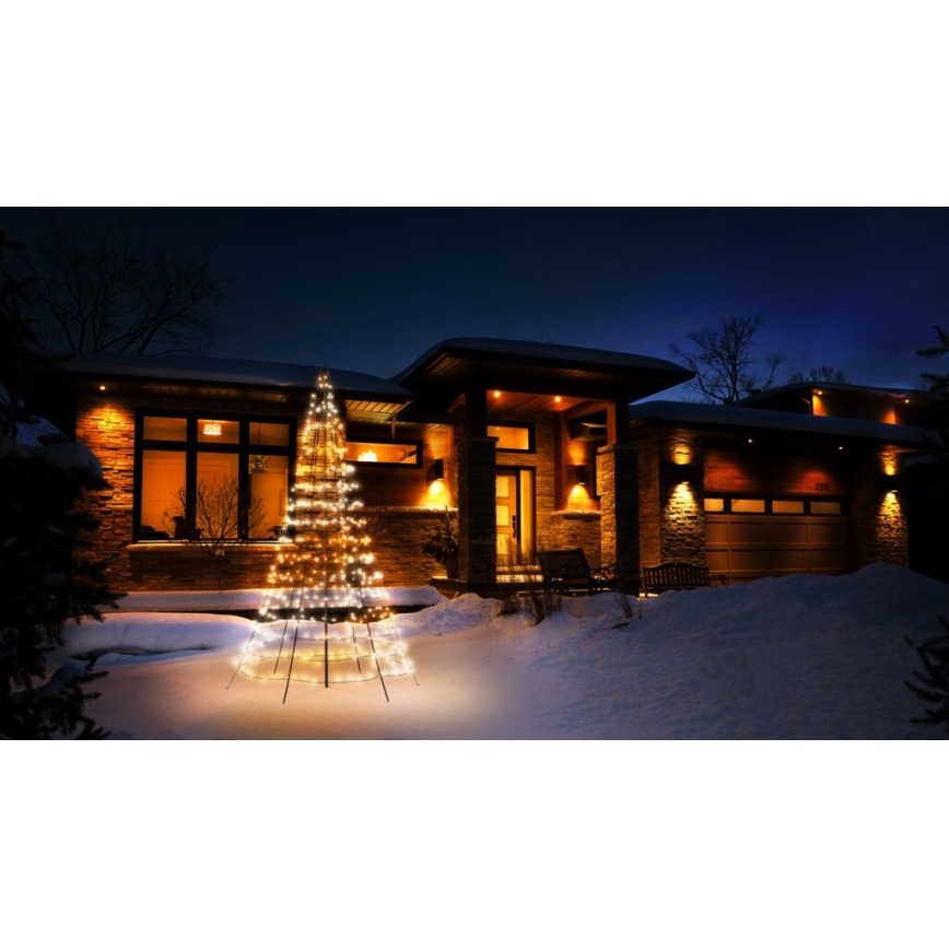 Twinkly - LED RGBW Árvore de Natal exterior com regulação LIGHT TREE 450xLED 3m IP44 Wi-Fi