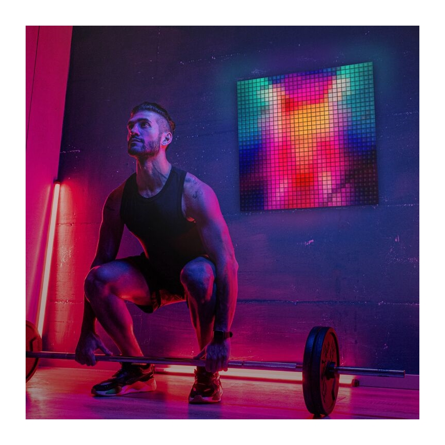 Twinkly - CONJUNTO 6xLED RGB Painel com regulação SQUARES 64xLED 16x16 cm Wi-Fi