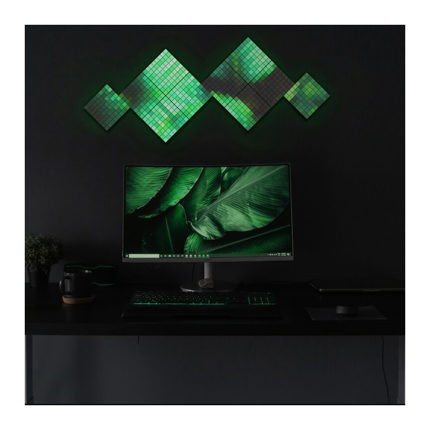 Twinkly - CONJUNTO 6xLED RGB Painel com regulação SQUARES 64xLED 16x16 cm Wi-Fi