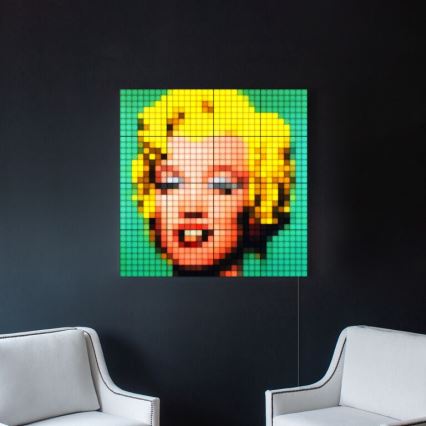 Twinkly - CONJUNTO 6xLED RGB Painel com regulação SQUARES 64xLED 16x16 cm Wi-Fi