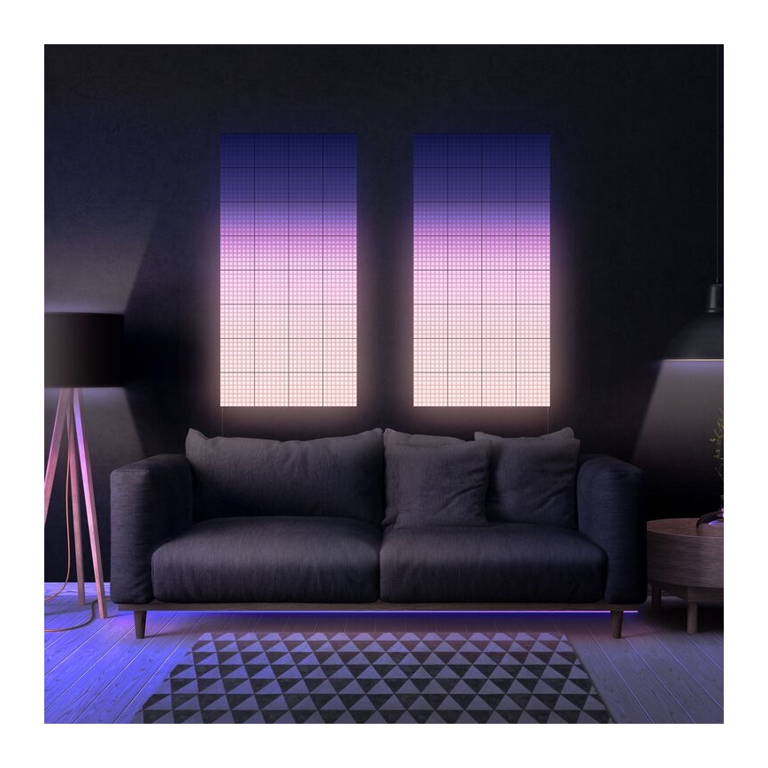 Twinkly - CONJUNTO 6xLED RGB Painel com regulação SQUARES 64xLED 16x16 cm Wi-Fi