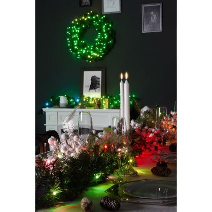 Twinkly - LED RGB Regulação Coroa de natal PRE-LIT WREATH 50xLED diâmetro 61cm Wi-Fi