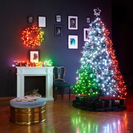 Twinkly - LED RGB Regulação Coroa de natal PRE-LIT WREATH 50xLED diâmetro 61cm Wi-Fi