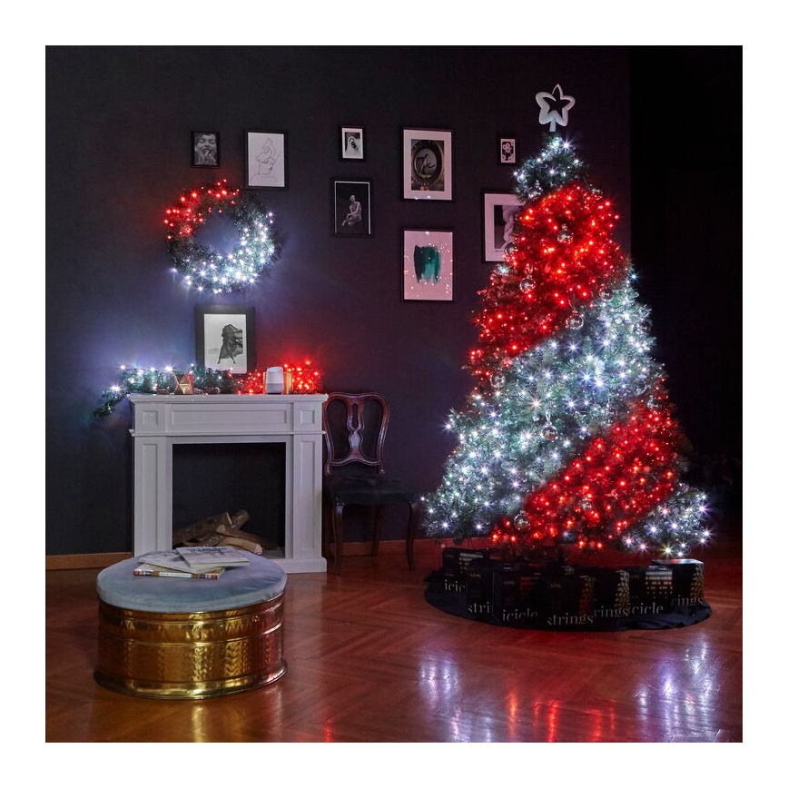 Twinkly - LED RGB Regulação Coroa de natal PRE-LIT WREATH 50xLED diâmetro 61cm Wi-Fi