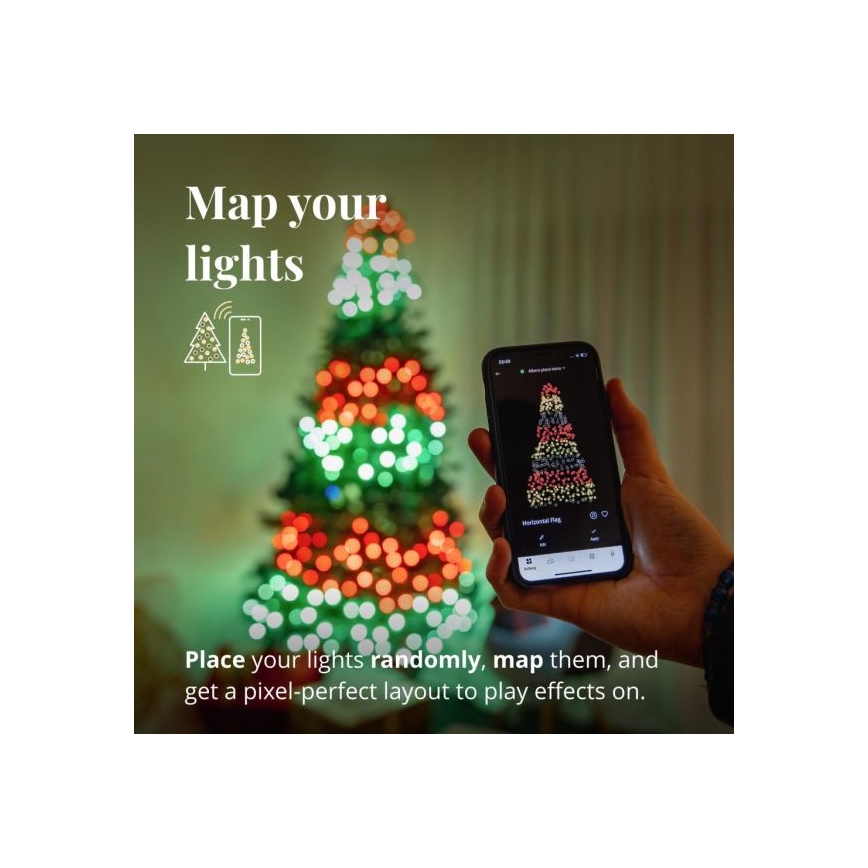 Twinkly - LED RGBW Regulação exterior Corrente de Natal STRINGS 250xLED 23,5m IP44 Wi-Fi