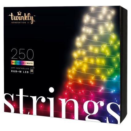 Twinkly - LED RGBW Regulação exterior Corrente de Natal STRINGS 250xLED 23,5m IP44 Wi-Fi