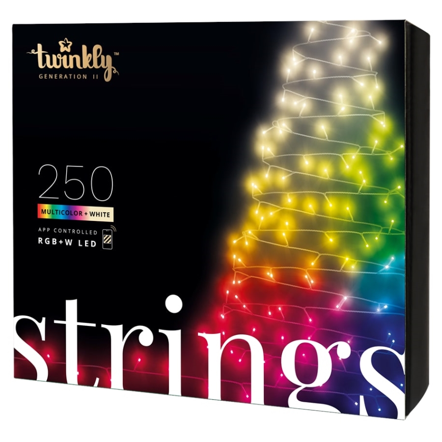 Twinkly - LED RGBW Regulação exterior Corrente de Natal STRINGS 250xLED 23,5m IP44 Wi-Fi