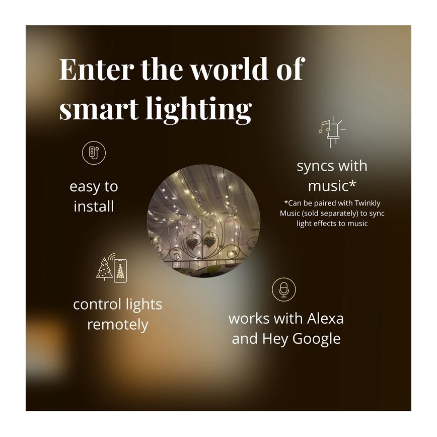 Twinkly - LED Regulação exterior Corrente de Natal STRINGS 400xLED 35,5m IP44 Wi-Fi