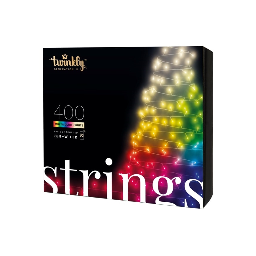 Twinkly - LED RGBW Regulação exterior Corrente de Natal STRINGS 400xLED 35,5m IP44 Wi-Fi