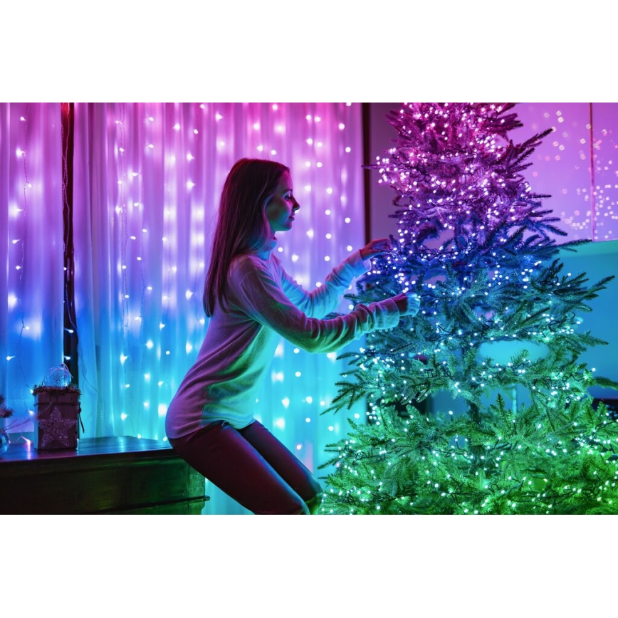 Twinkly - LED RGBW Regulação exterior Corrente de Natal STRINGS 600xLED 51,5m IP44 Wi-Fi