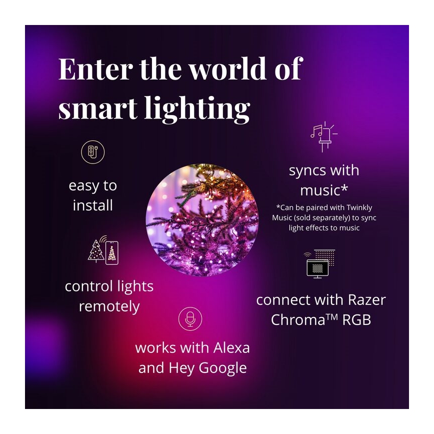 Twinkly - LED RGBW Regulação exterior Corrente de Natal STRINGS 600xLED 51,5m IP44 Wi-Fi