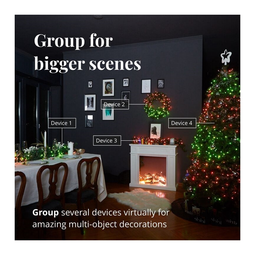 Twinkly - LED RGBW Regulação exterior Corrente de Natal STRINGS 600xLED 51,5m IP44 Wi-Fi
